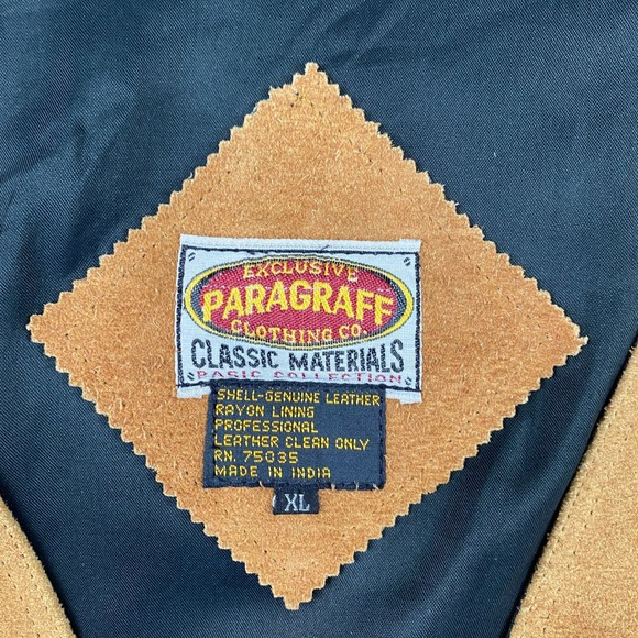 PARAGRAFF Vest Men XL Genuine Leather Suede Tan Western Cowboy Exclusive Vintage - Picture 3 of 10